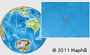 Physical Location Map of the area around 42° 18' 13" S, 107° 10' 30" E