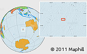 Political Location Map of the area around 42° 18' 13" S, 107° 10' 30" E