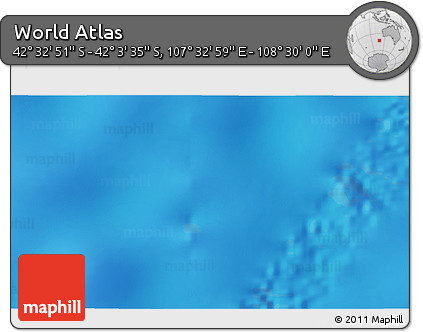 Physical 3D Map of the Area around 42° 18' 13" S, 108° 1' 30" E