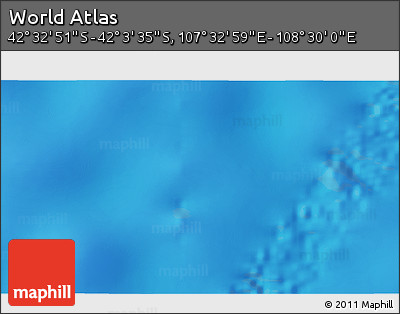 Physical 3D Map of the Area around 42° 18' 13" S, 108° 1' 30" E