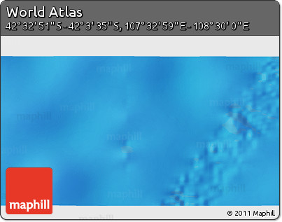 Physical 3D Map of the Area around 42° 18' 13" S, 108° 1' 30" E