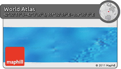 Physical Panoramic Map of the Area around 42° 18' 13" S, 108° 1' 30" E