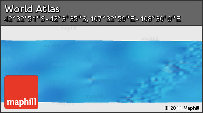 Physical Panoramic Map of the Area around 42° 18' 13" S, 108° 1' 30" E