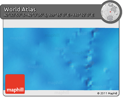 Physical 3D Map of the Area around 42° 18' 13" S, 109° 43' 29" E