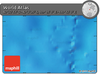 Physical Map of the Area around 42° 18' 13" S, 109° 43' 29" E