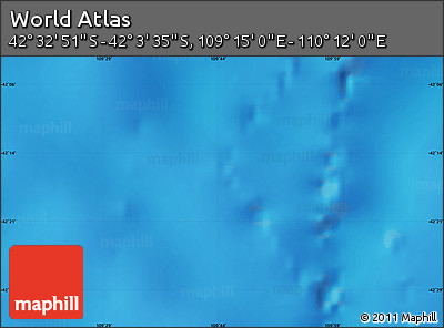 Physical Map of the Area around 42° 18' 13" S, 109° 43' 29" E