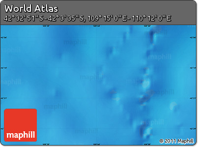 Physical Map of the Area around 42° 18' 13" S, 109° 43' 29" E