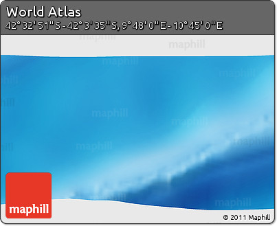 Shaded Relief 3D Map of the Area around 42° 18' 13" S, 10° 16' 30" E