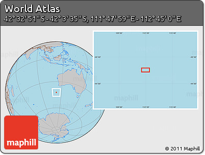 Gray Location Map of the Area around 42° 18' 13" S, 112° 16' 30" E