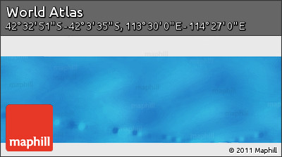 Physical Panoramic Map of the Area around 42° 18' 13" S, 113° 58' 29" E