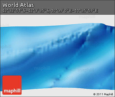 Physical 3D Map of the Area around 42° 18' 13" S, 11° 7' 30" E