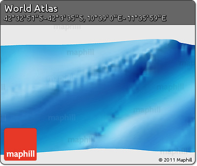 Physical 3D Map of the Area around 42° 18' 13" S, 11° 7' 30" E