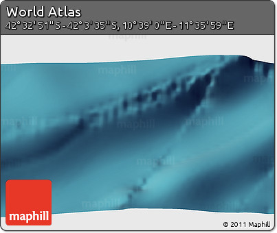 Satellite 3D Map of the Area around 42° 18' 13" S, 11° 7' 30" E