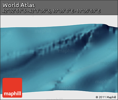 Satellite 3D Map of the Area around 42° 18' 13" S, 11° 7' 30" E