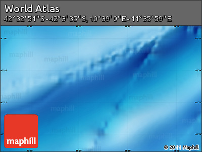 Physical Map of the Area around 42° 18' 13" S, 11° 7' 30" E