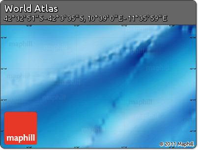 Physical Map of the Area around 42° 18' 13" S, 11° 7' 30" E