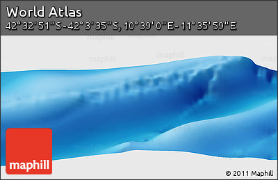 Physical Panoramic Map of the Area around 42° 18' 13" S, 11° 7' 30" E