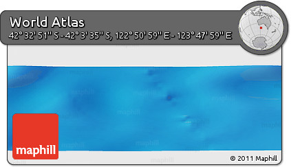 Physical Panoramic Map of the Area around 42° 18' 13" S, 123° 19' 29" E