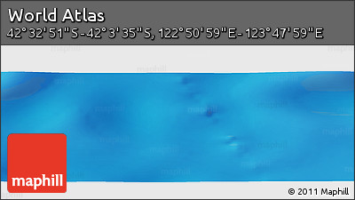 Physical Panoramic Map of the Area around 42° 18' 13" S, 123° 19' 29" E