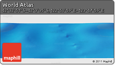 Physical Panoramic Map of the Area around 42° 18' 13" S, 123° 19' 29" E