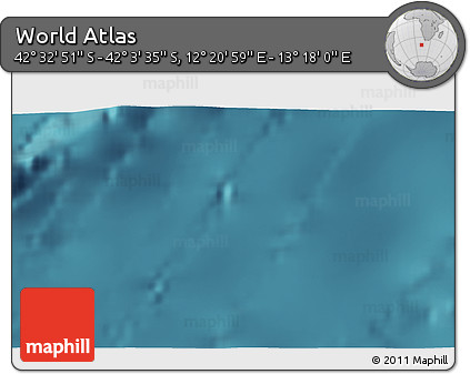 Satellite 3D Map of the Area around 42° 18' 13" S, 12° 49' 29" E