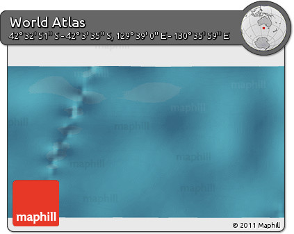 Satellite 3D Map of the Area around 42° 18' 13" S, 130° 7' 30" E