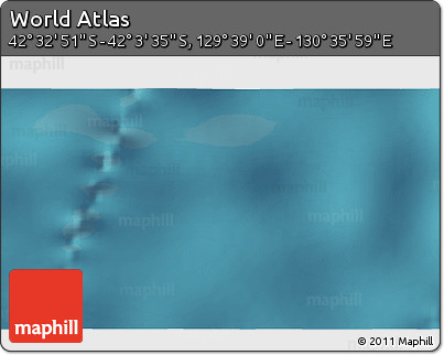 Satellite 3D Map of the Area around 42° 18' 13" S, 130° 7' 30" E