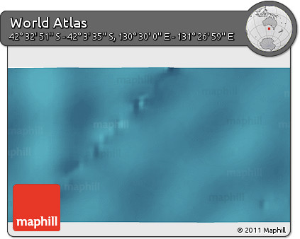 Satellite 3D Map of the Area around 42° 18' 13" S, 130° 58' 29" E