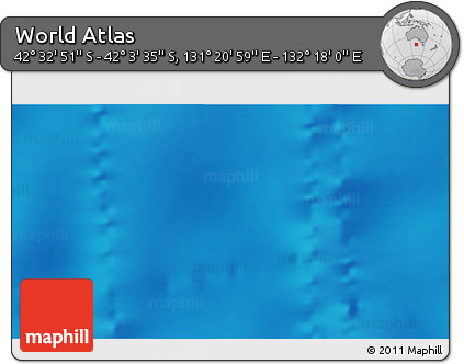 Physical 3D Map of the Area around 42° 18' 13" S, 131° 49' 29" E
