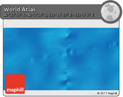 Physical 3D Map of the Area around 42° 18' 13" S, 132° 40' 30" E