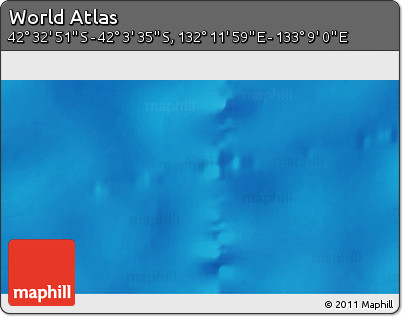 Physical 3D Map of the Area around 42° 18' 13" S, 132° 40' 30" E