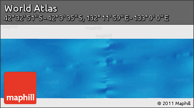 Physical Panoramic Map of the Area around 42° 18' 13" S, 132° 40' 30" E