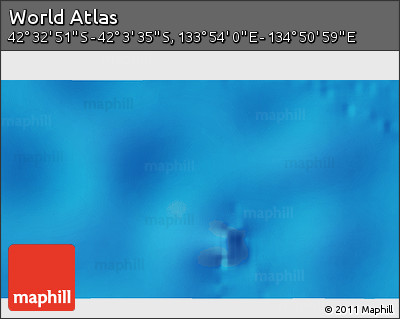 Physical 3D Map of the Area around 42° 18' 13" S, 134° 22' 30" E