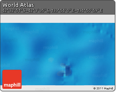 Physical 3D Map of the Area around 42° 18' 13" S, 134° 22' 30" E