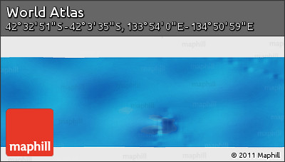 Physical Panoramic Map of the Area around 42° 18' 13" S, 134° 22' 30" E