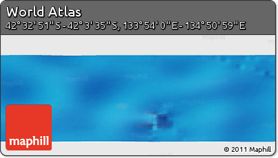 Physical Panoramic Map of the Area around 42° 18' 13" S, 134° 22' 30" E