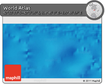 Physical 3D Map of the Area around 42° 18' 13" S, 135° 13' 29" E