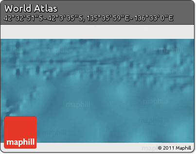 Satellite 3D Map of the Area around 42° 18' 13" S, 136° 4' 29" E