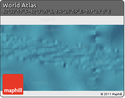 Satellite 3D Map of the Area around 42° 18' 13" S, 136° 55' 30" E