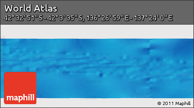 Physical Panoramic Map of the Area around 42° 18' 13" S, 136° 55' 30" E