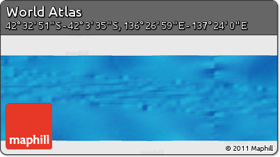 Physical Panoramic Map of the Area around 42° 18' 13" S, 136° 55' 30" E