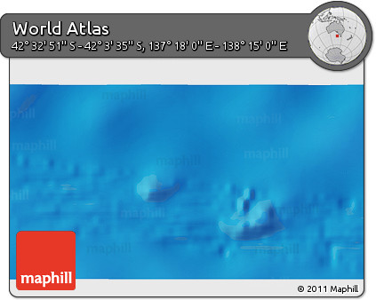 Physical 3D Map of the Area around 42° 18' 13" S, 137° 46' 30" E