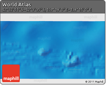 Physical 3D Map of the Area around 42° 18' 13" S, 137° 46' 30" E