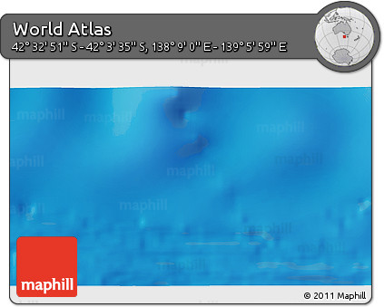 Physical 3D Map of the Area around 42° 18' 13" S, 138° 37' 30" E