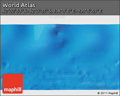 Physical 3D Map of the Area around 42° 18' 13" S, 138° 37' 30" E