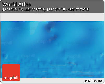Physical 3D Map of the Area around 42° 18' 13" S, 138° 37' 30" E