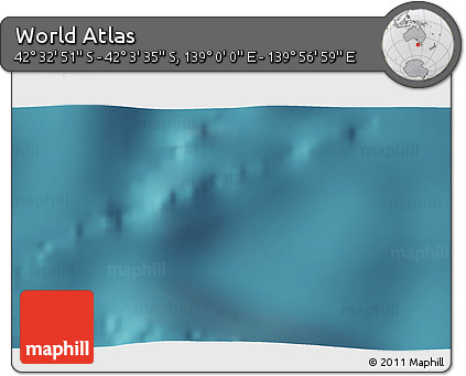 Satellite 3D Map of the Area around 42° 18' 13" S, 139° 28' 29" E