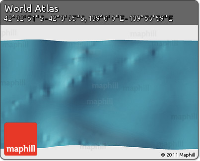 Satellite 3D Map of the Area around 42° 18' 13" S, 139° 28' 29" E