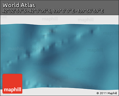 Satellite 3D Map of the Area around 42° 18' 13" S, 139° 28' 29" E