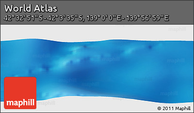 Physical Panoramic Map of the Area around 42° 18' 13" S, 139° 28' 29" E